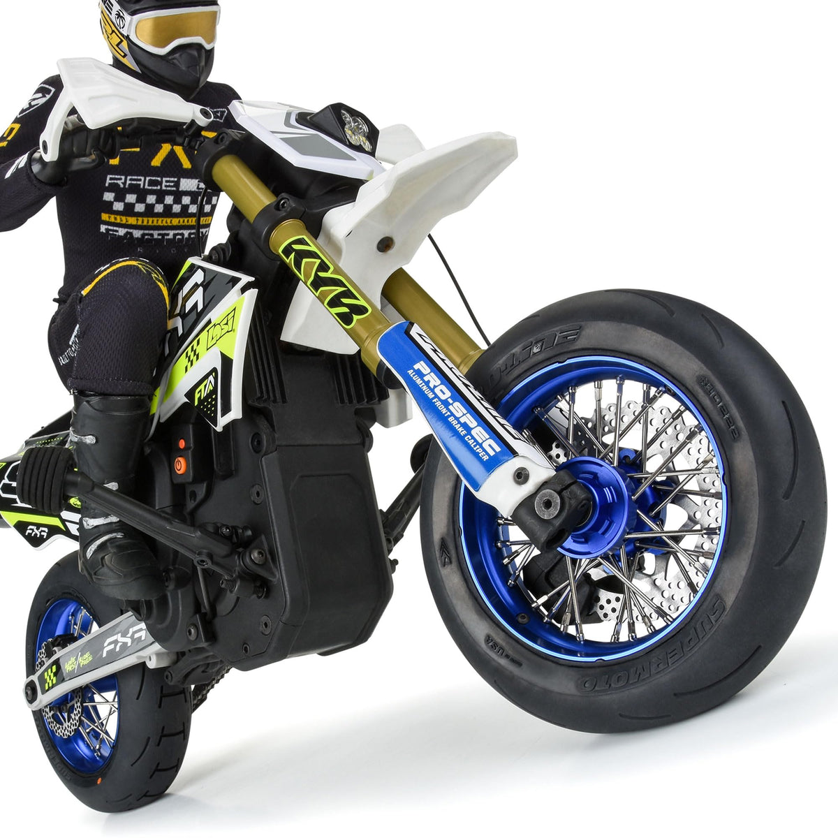 Pro-Line 284700T1 Pro-Spec Aluminum V2 Bead Front Wheel Assembled, Blue for Losi Promoto-SM