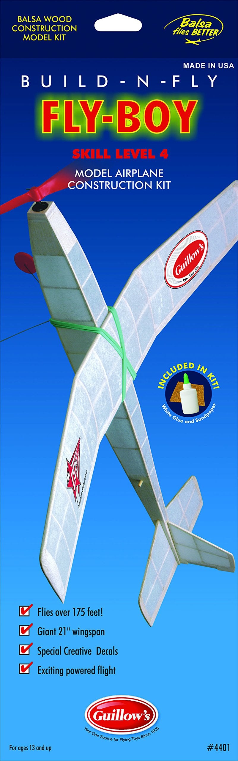 Guillow 4401 Fly Boy Construction Model Kit, 21"