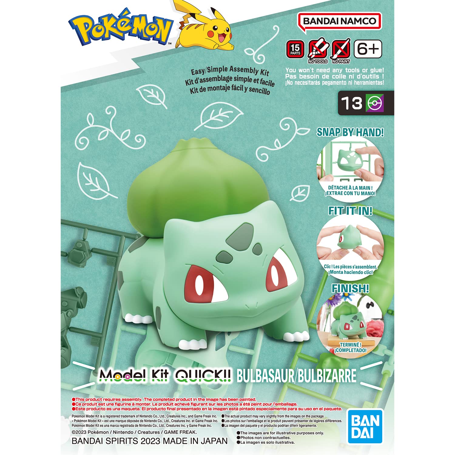 Bandai 2662874 Pokemon Model Kit Quick!! 13 Bulbasaur