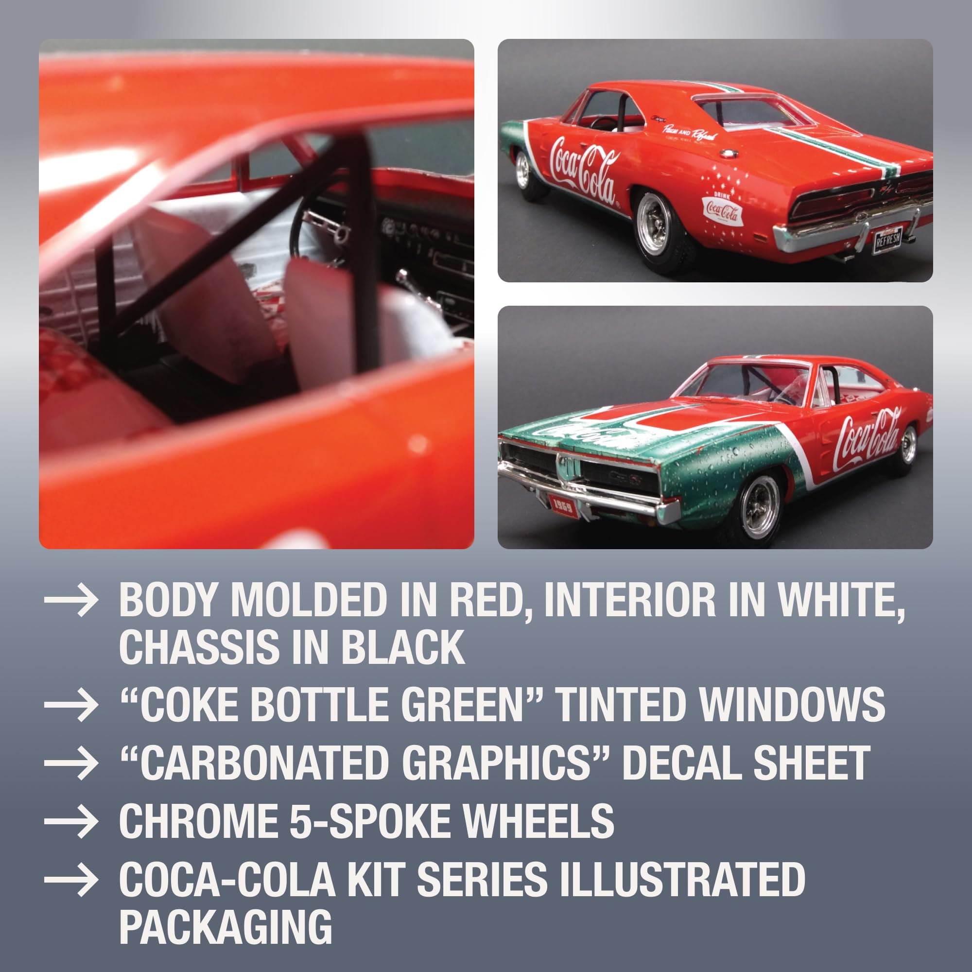 MPC 919M 1/25 1969 Dodge Charger RT Coca-Cola Snap 2T Model Kit