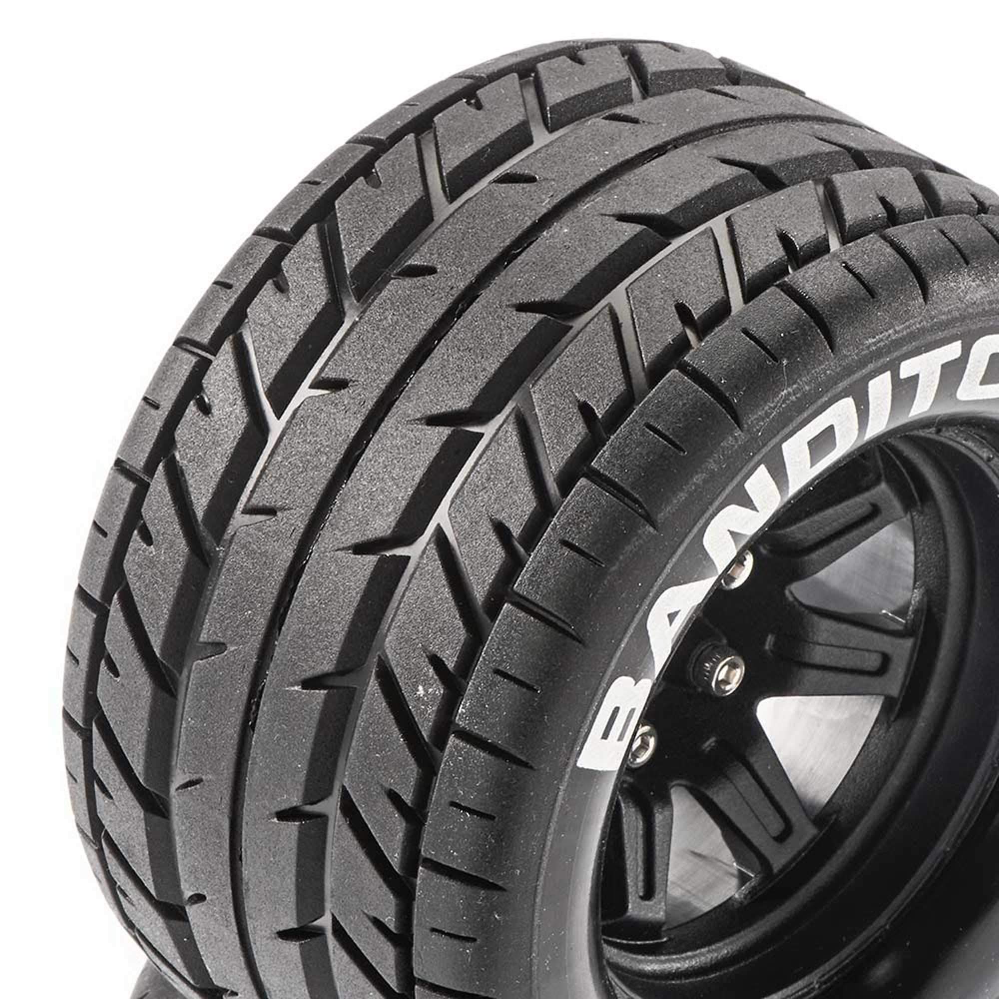 DuraTrax DTXC5250 Bandito MT 2.8 Mounted Black 14mm Hex (2)