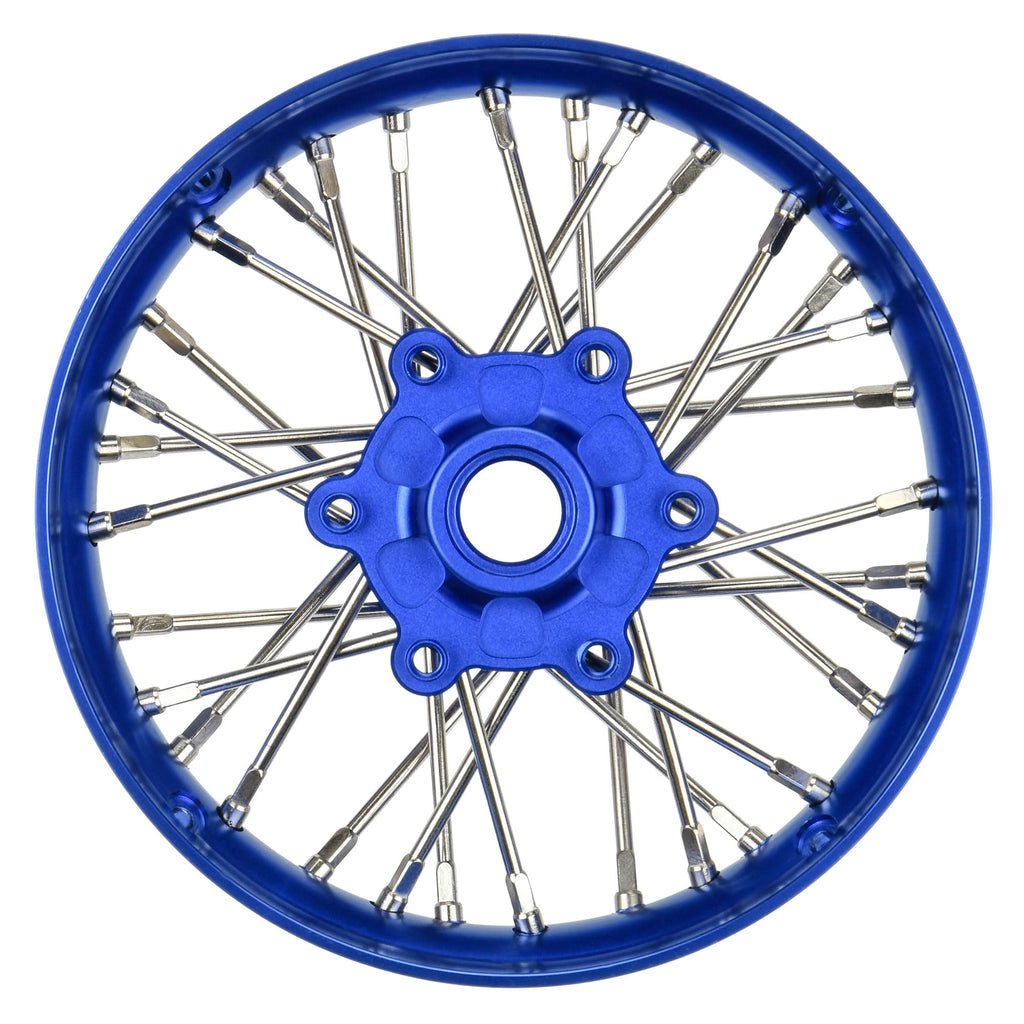 Pro-Line 284700T1 Pro-Spec Aluminum V2 Bead Front Wheel Assembled, Blue for Losi Promoto-SM