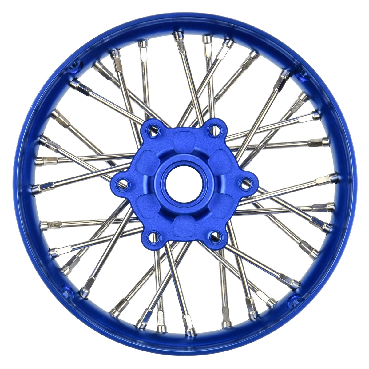 Pro-Line 284700T1 Pro-Spec Aluminum V2 Bead Front Wheel Assembled, Blue for Losi Promoto-SM