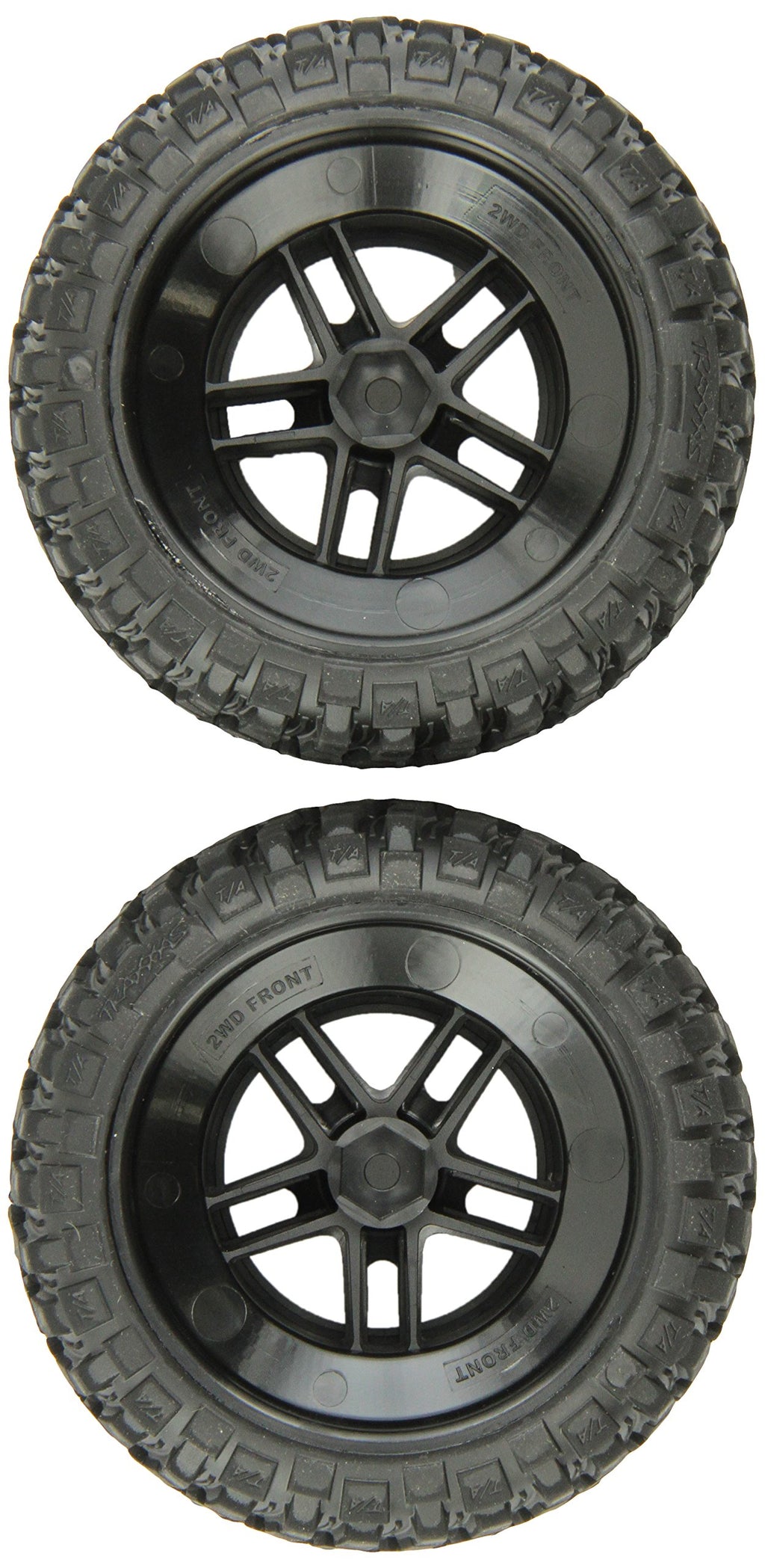Traxxas 5877 Split Chrome/Black Wheel/Mud-Terrain T/A Tires/2 Front Slash 2wd