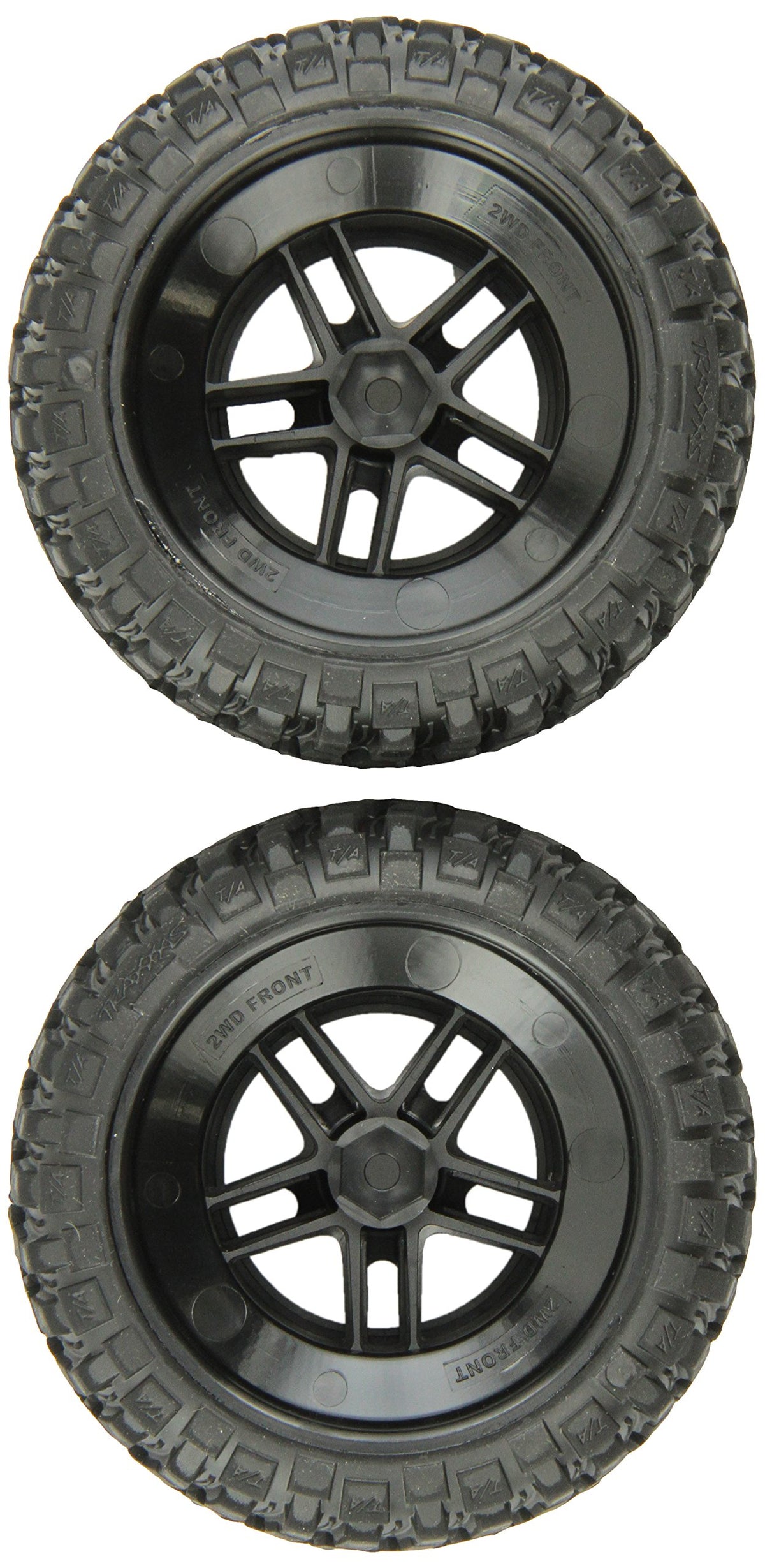 Traxxas 5877 Split Chrome/Black Wheel/Mud-Terrain T/A Tires/2 Front Slash 2wd