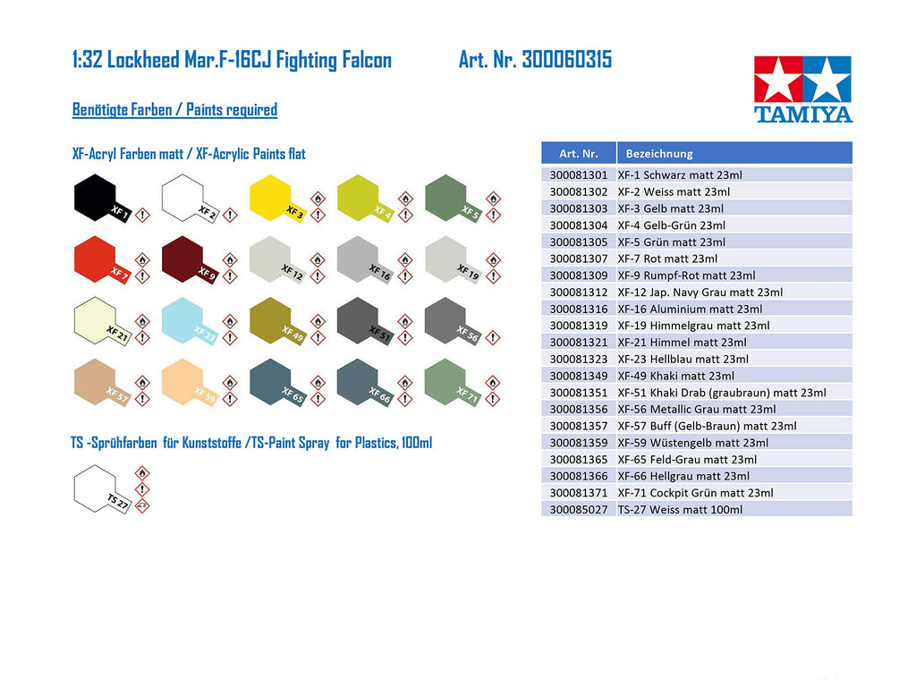 Tamiya 60315 1/32 F-16CJ Fighting Falcon