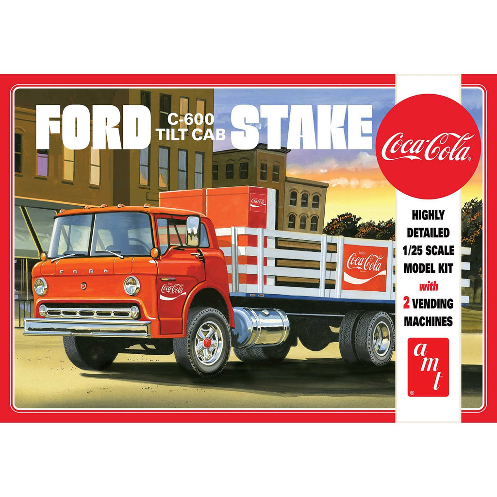 AMT 1147 1/25 Ford C600 Stake Bed w/ Coca-Cola Machine Model Kit