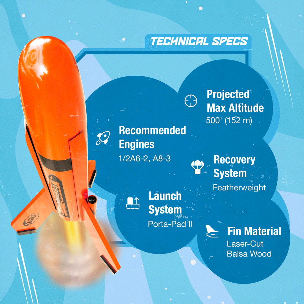 Estes 7295 Orange Bullet Designer Model Rocket Kit, Intermediate
