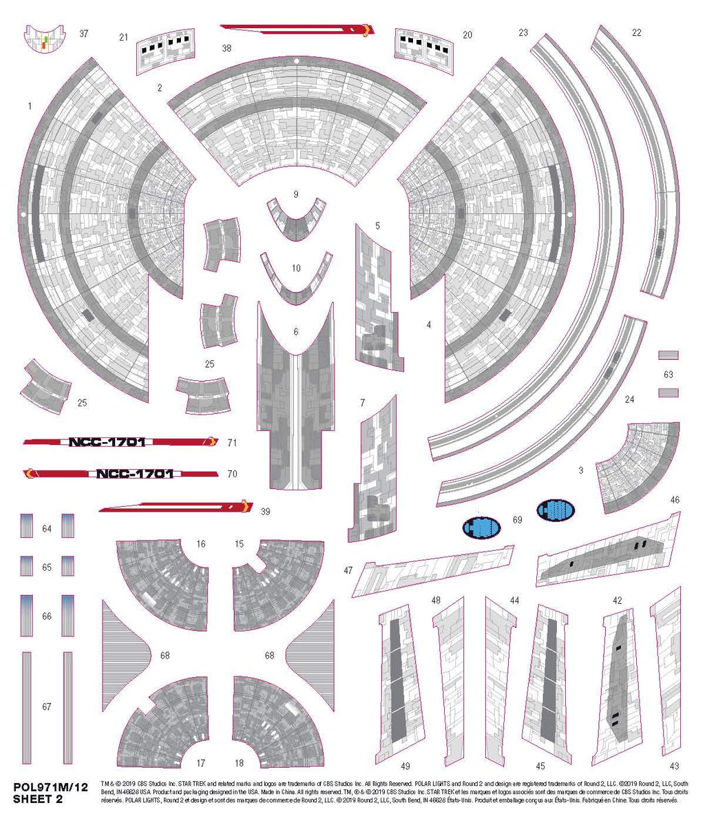 Polar Lights 971M 1/2500 Star Trek USS Ent, Snap Model Kit