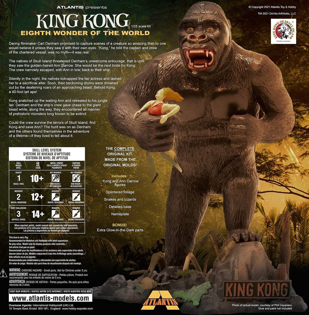 Atlantis A465 King Kong Glow Edition 1:30 Plastic Model Kit Aurora New