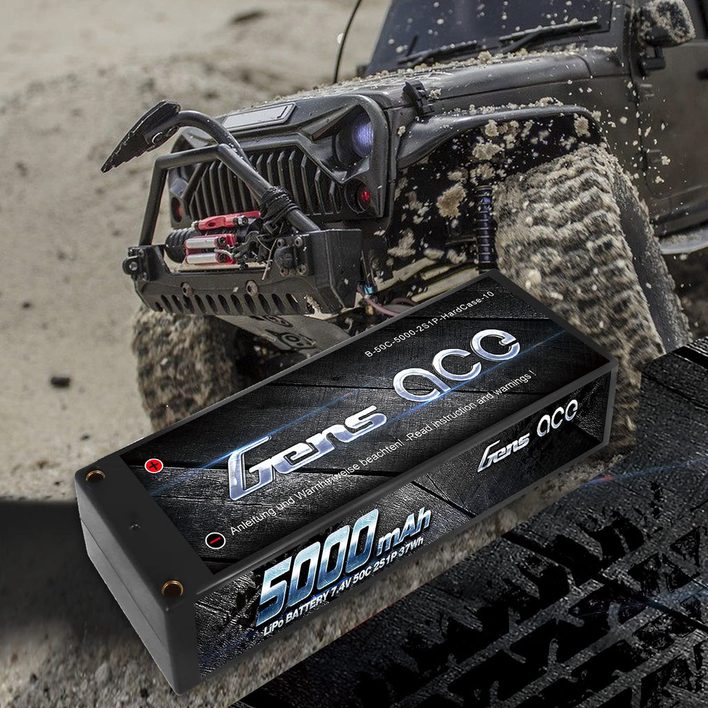 Gens Ace 50002S50D 5000mAh 7.4V 50C 2S1P Lipo Battery Pack 24# w/Dean