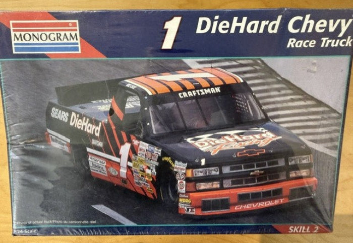 Monogram 2474 Mike Chase #1 DieHard Chevy Race Truck 1:24 Model Kit Vintage 1996