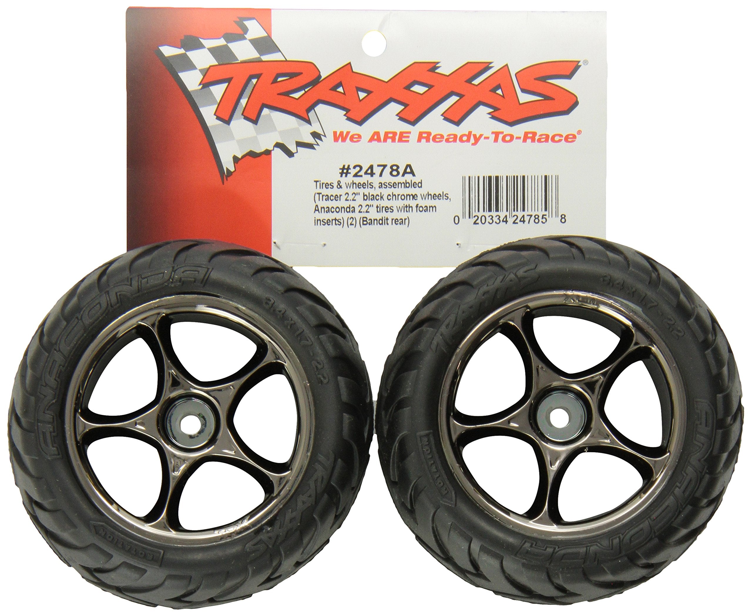 Traxxas 2478A Black-Chrome Tracer Wheels/Anaconda Tires: Rear Bandit VXL XL-5