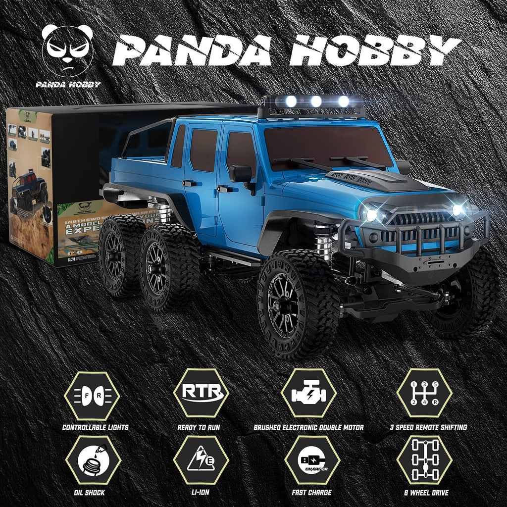 Panda Hobby 1861B 1/18 Tetra18 X1 6X6 RTR Scale Mini Crawler, Blue