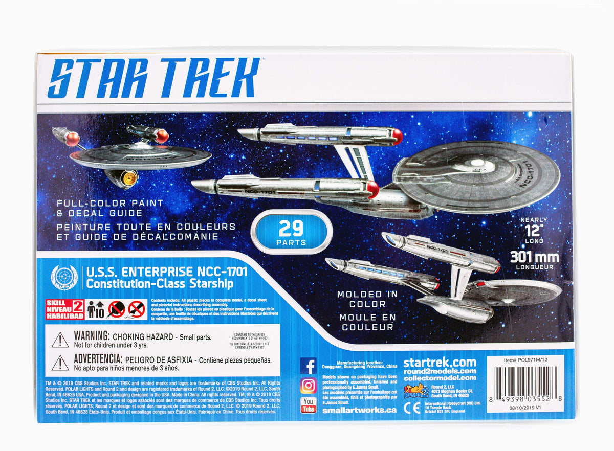 Polar Lights 971M 1/2500 Star Trek USS Ent, Snap Model Kit