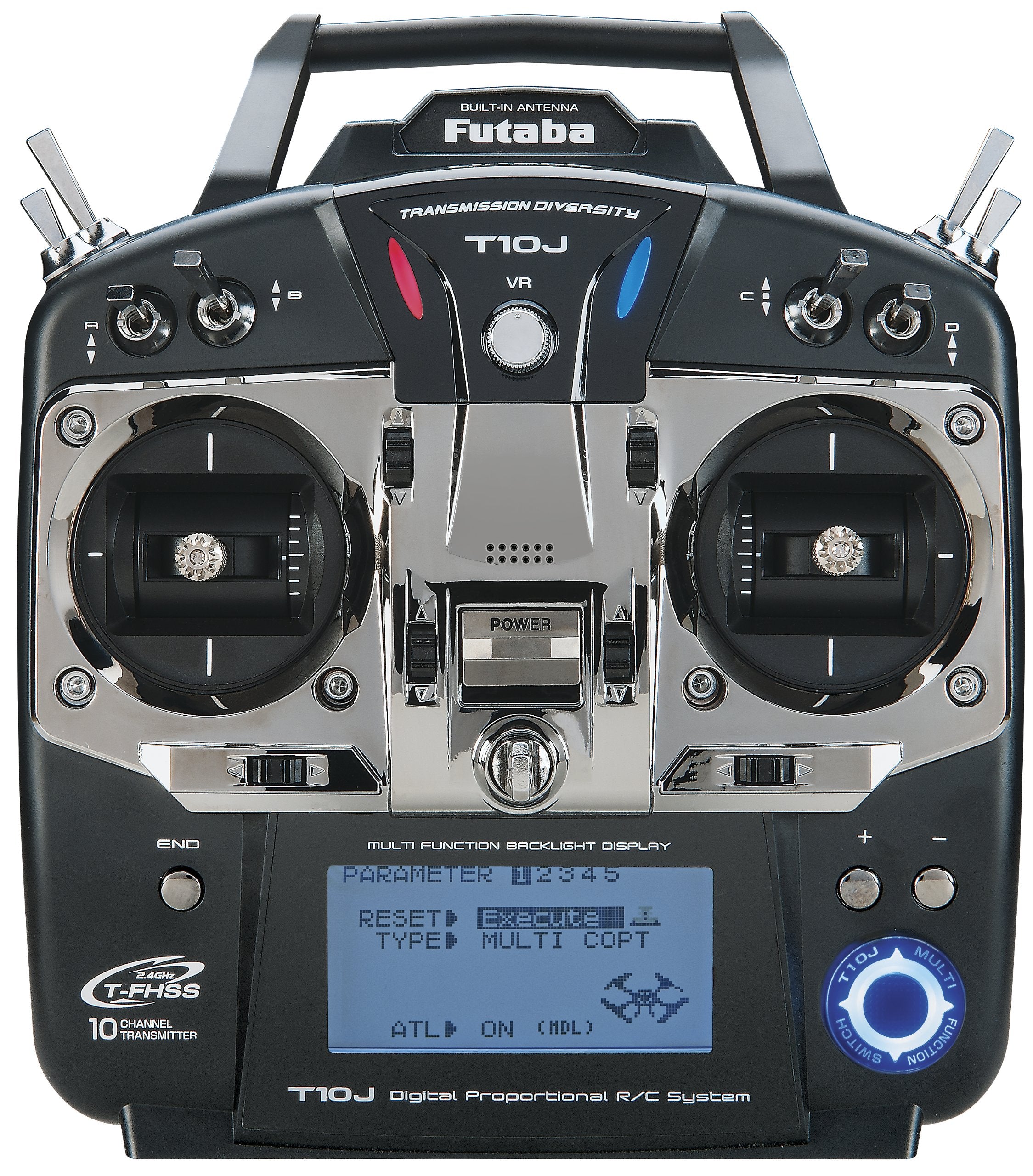 Futaba 01004372-3 T10J H 2.4GHz T-FHSS Heli Spec Radio System w/3008SB Receiver
