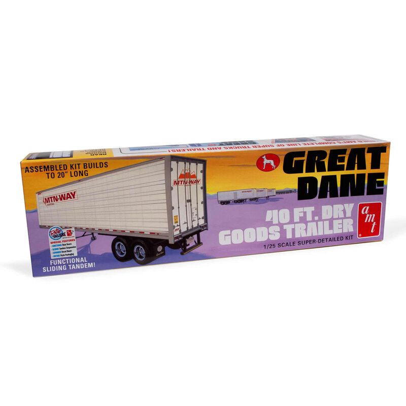 AMT 1185 1/25 Great Dane 40' Dry Goods Semi Trailer Model Kit Skill 3