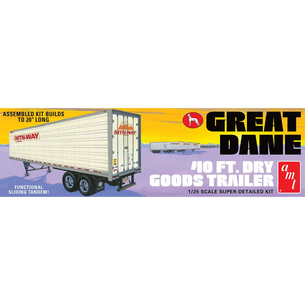 AMT 1185 1/25 Great Dane 40' Dry Goods Semi Trailer Model Kit Skill 3