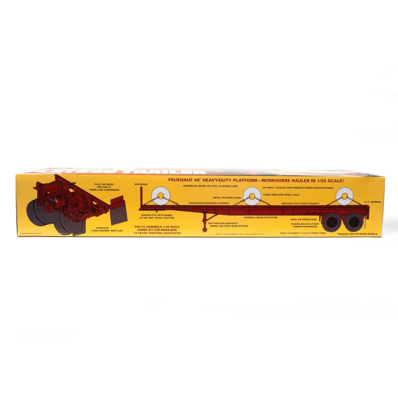 AMT 1399 1/25 Fruehauf Flatbed Trailer Semi Truck Model Kit New