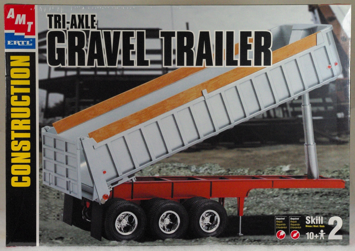 AMT 31006 Tri-Axle Gravel Trailer 1/25 Scale Plastic Model Kit Sealed