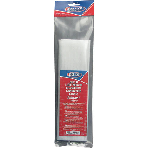 Deluxe Materials BD12 Lightweight Fiberglass Cloth, 1.0oz, 1 Sq Meter, White