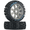 Duratrax DTXC3617-FINAL Lockup 1/8 C2 Buggy Tires Mounted Black Chrome 17mm