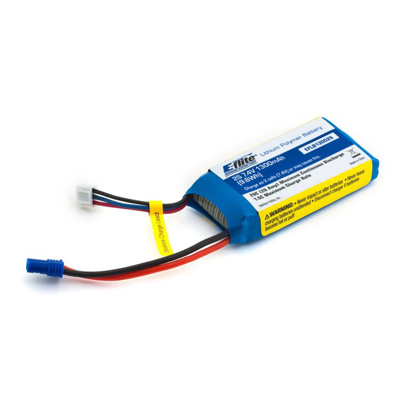 E-Flite EFLB13002S20 LiPo Battery 1300 2S 7.4 20C EC2 FireBird Stratos/Delta Ray