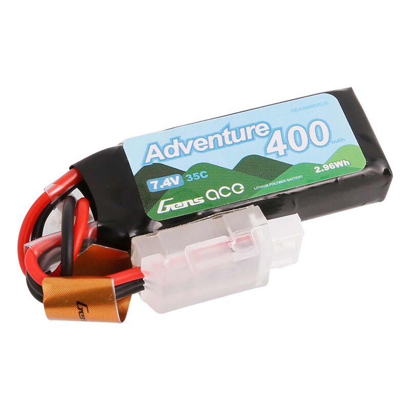 Gens Ace GEA354002SJS 400mAh 2S 7.4V 35C LiPo Battery SCX24