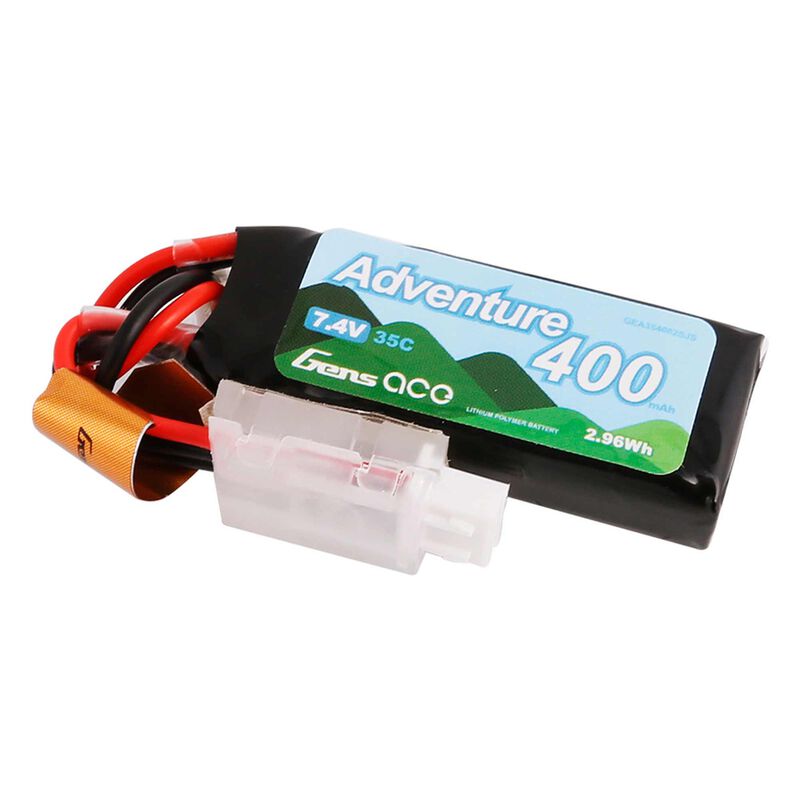 Gens Ace GEA354002SJS 400mAh 2S 7.4V 35C LiPo Battery SCX24