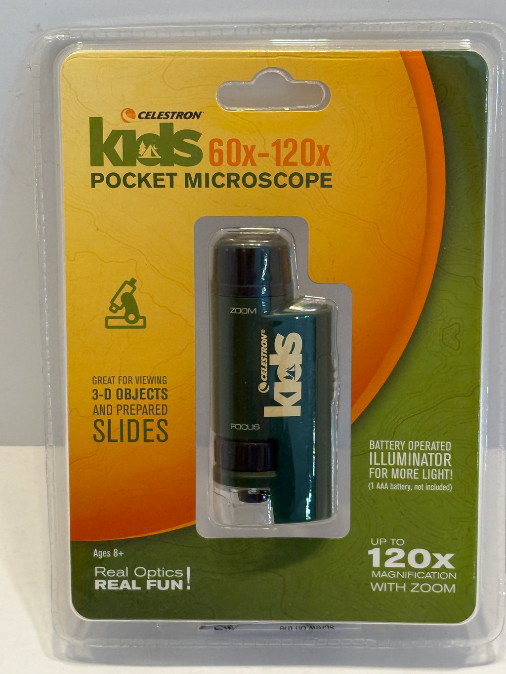 Celestron 44116 Pocket Zoom Microscope 60x-120x LED Kids Science Toy NIB