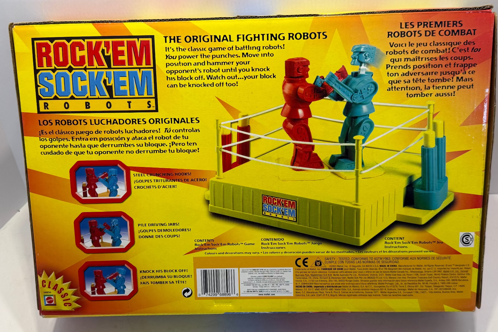 Mattel 68896 Rock 'Em Sock 'Em Robots Boxing Game New in Box Retro Toy