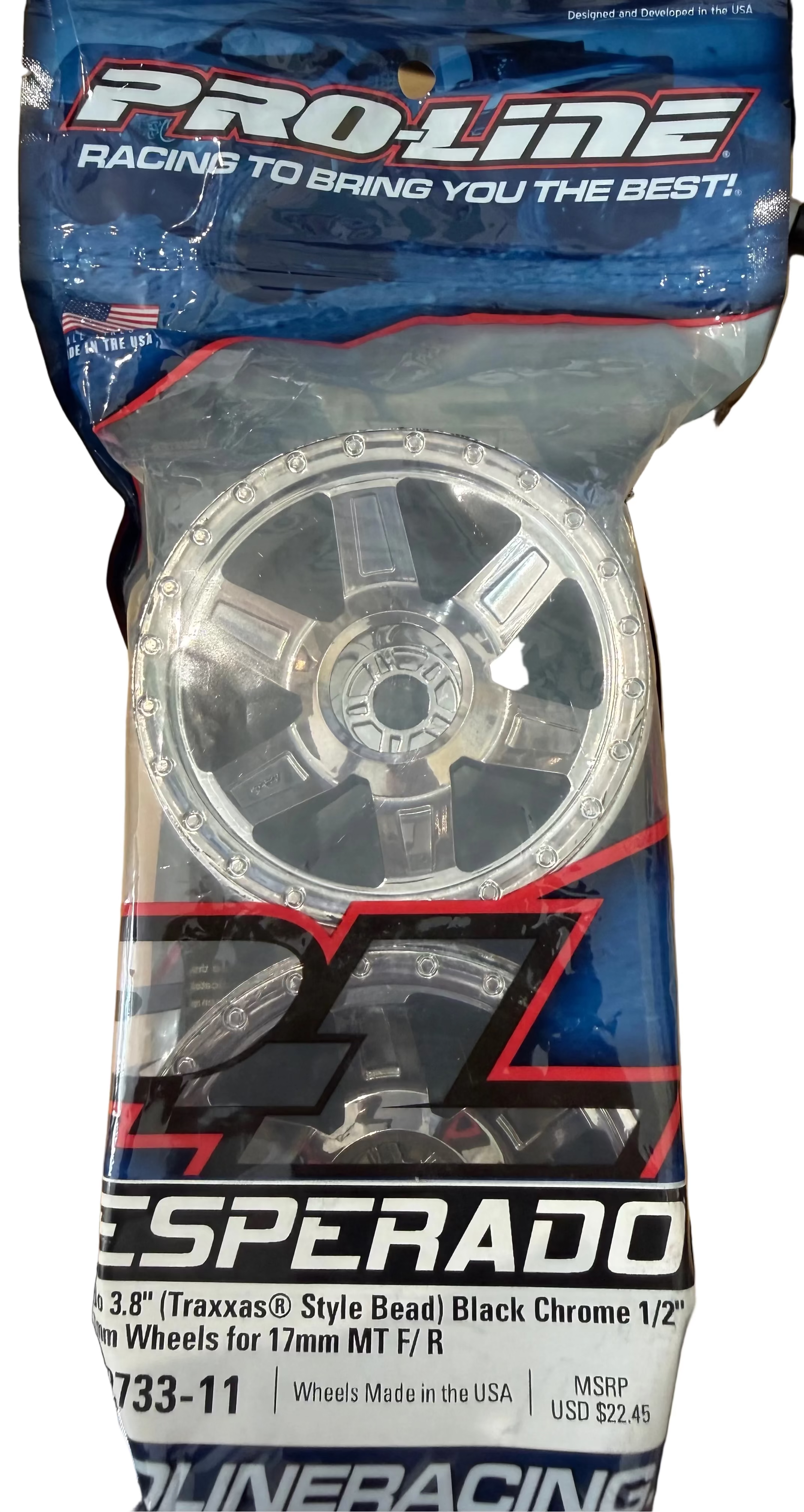Pro-Line 2733-11 Desperado 3.8 Black Chrome Wheel 17mm 1/2 Offset