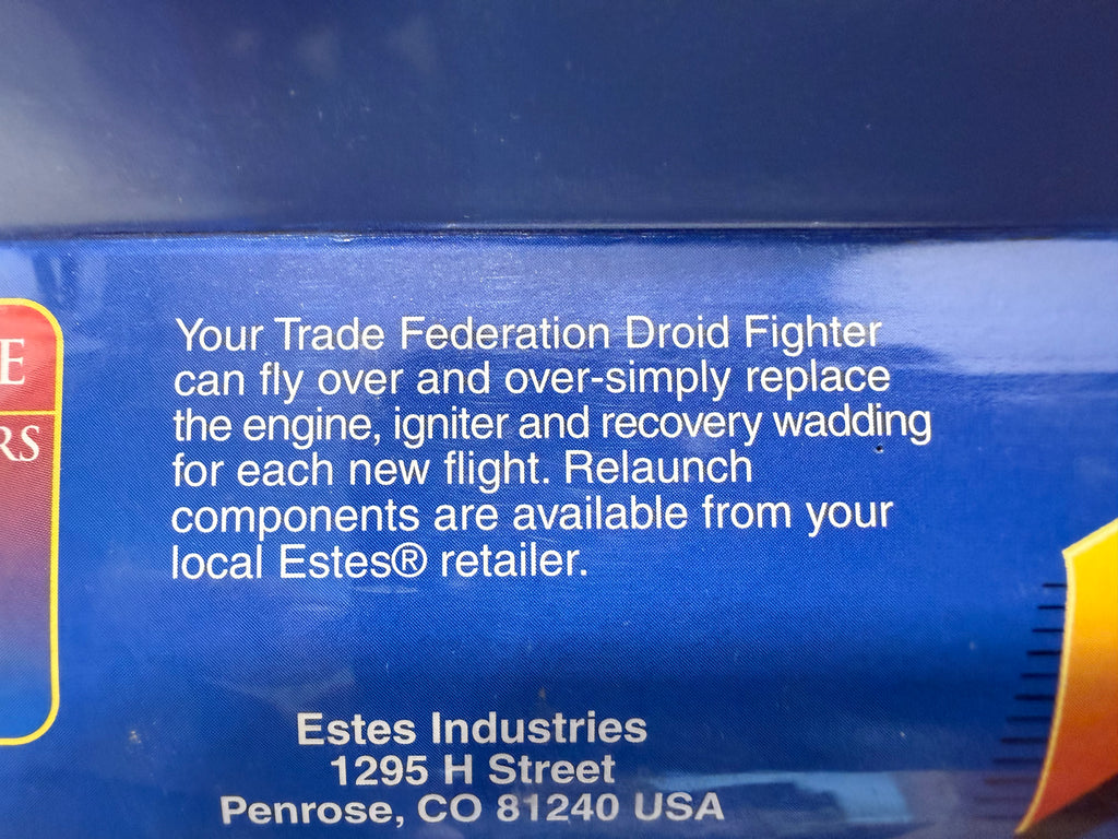 Estes 1833 Vintage Star Wars Trade Federation Droid Fighter Model Rocket