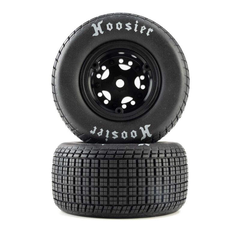 Losi LOS-4237 Hoosier Tires Medium Mounted Black Wheels 22S DLM (2)