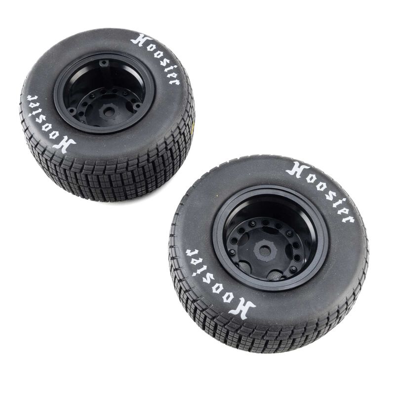Losi LOS-4237 Hoosier Tires Medium Mounted Black Wheels 22S DLM (2)