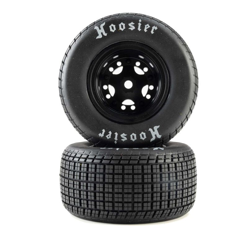 Losi LOS-4247 Hoosier Tires Soft Mounted Black Wheels 22S DLM (2)