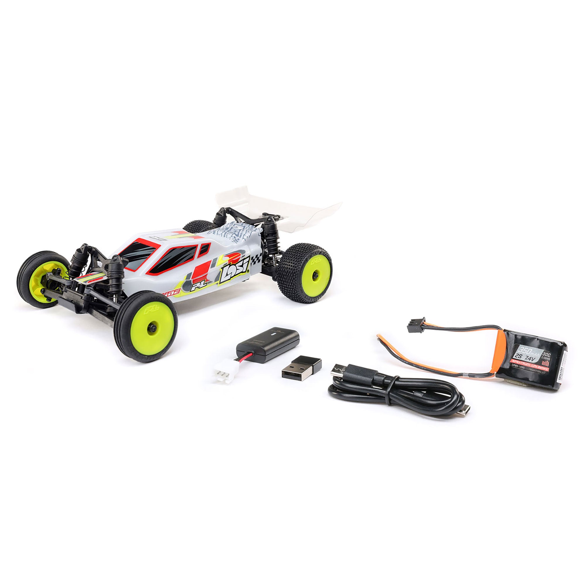 Losi LOS00007T1 Micro-B 2WD Buggy RTR, White