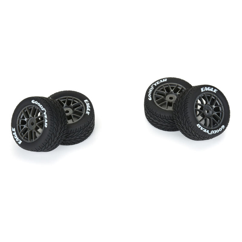 Pro-Line 1028310 1/12 Goodyear Eagle Wet Tires F/R MTD Gray Wheels (4): Losi NASCAR