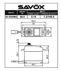 Savox SC-0254MGP Plus Digital Metal Gear Servo