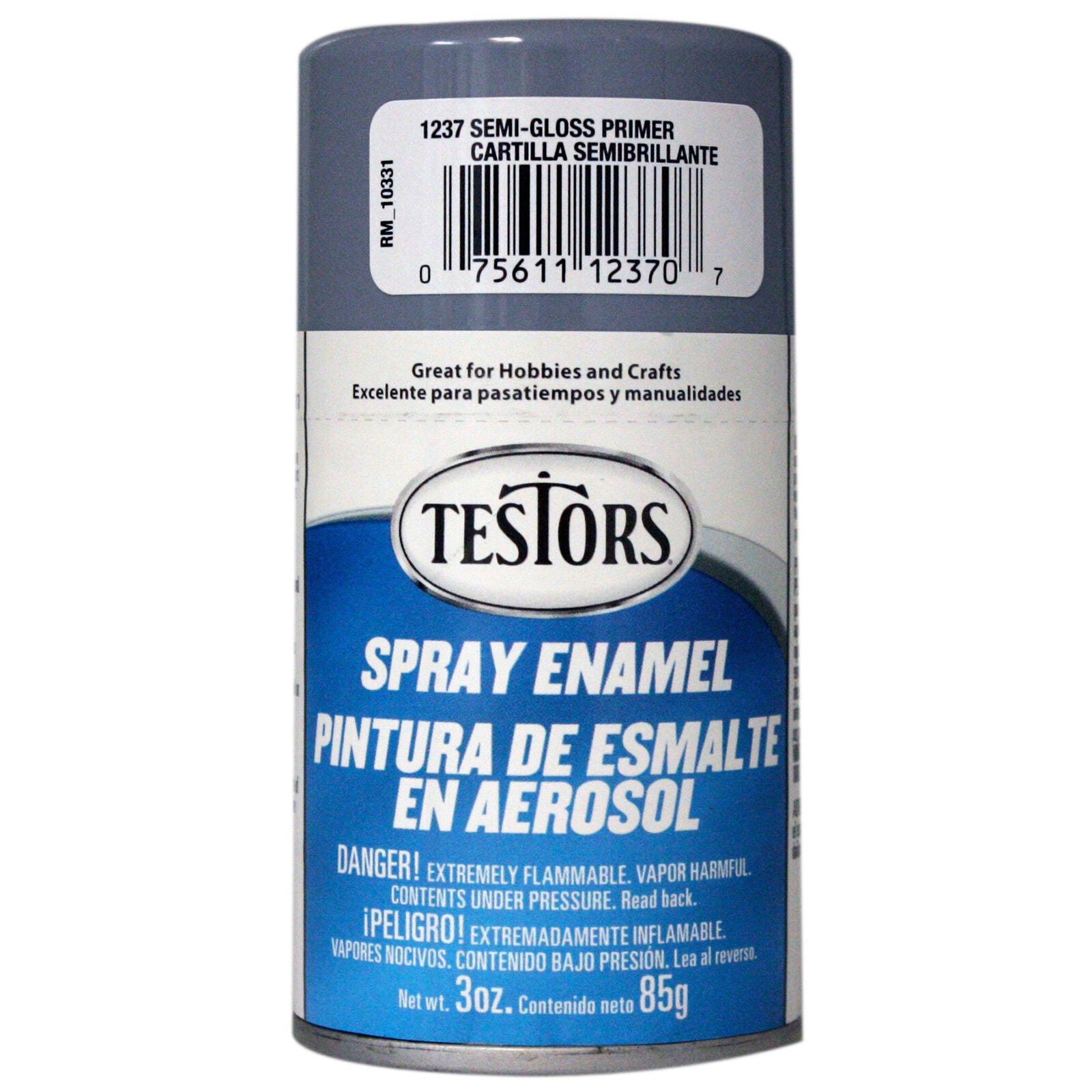 Testors 1237T Spray Enamel 3 oz Semi Gloss Primer