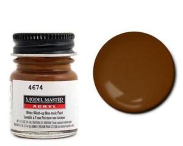 Testors 4674 Model Master Acryl Leather Flat Acrylic Paint 1/2 oz
