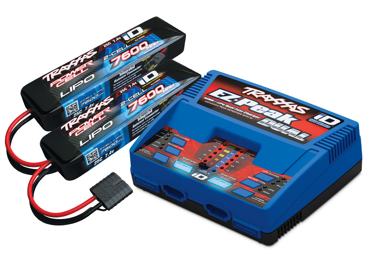 Traxxas 2991 Battery Pack & Dual Charger Combo TRA2972 + Two (2) 7600mAH LiPo