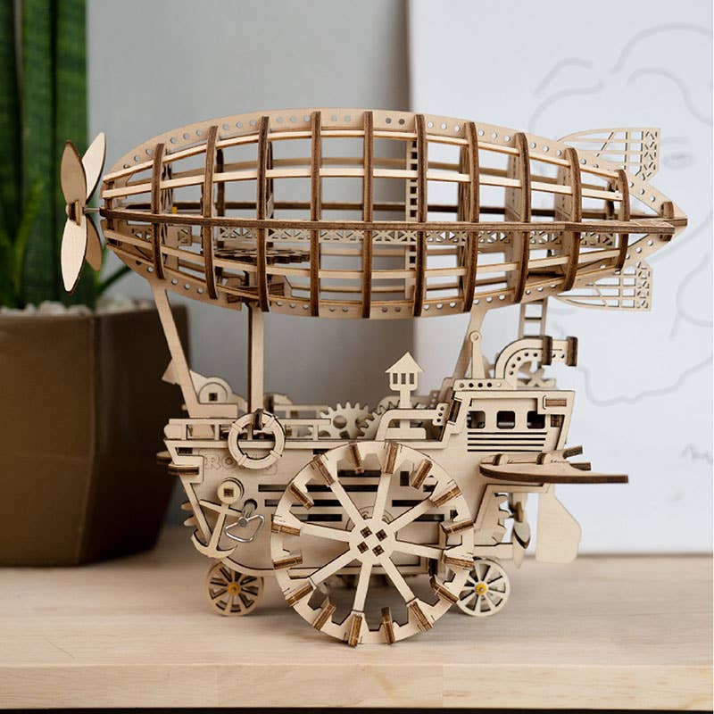 ROKR LK702 Air Vehicle Mechanical Gears 3D Wooden Airship Puzzle Kit 229 Pieces