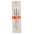 Atlas Brush ABS016-3PS Golden Taklon Detail Brush Set 3pc Sizes 2 0 5/0