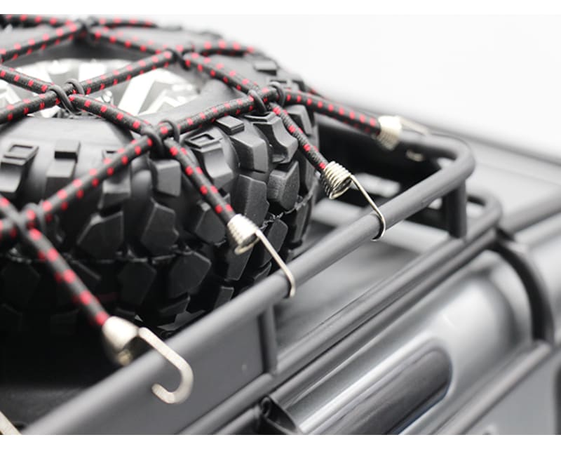 Hot Racing ACC468KN02 RC 1/10 Scale Cargo Net: Black/Red Kit