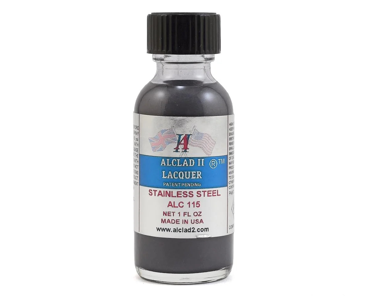 Alclad II Lacquers 115 Stainless Steel Lacquer Paint 1oz