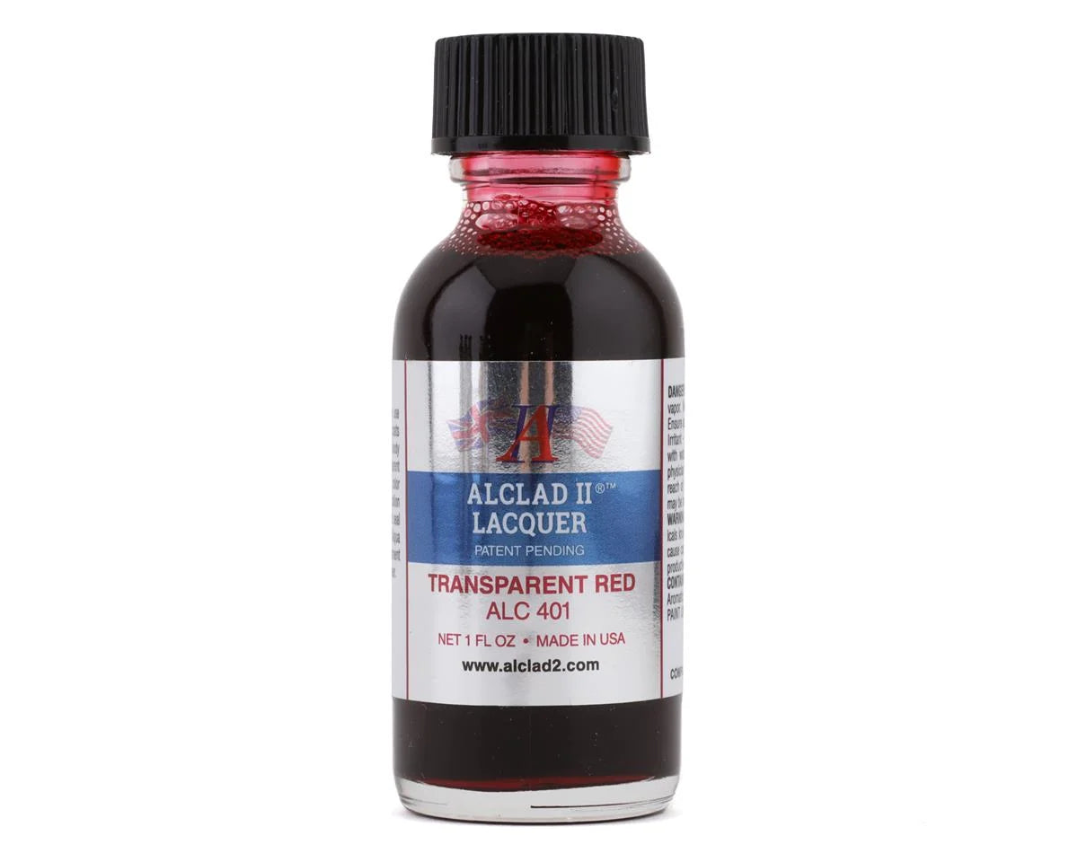 Alclad II Lacquers 401 Transparent Red Lacquer Airbrush Paint 1oz