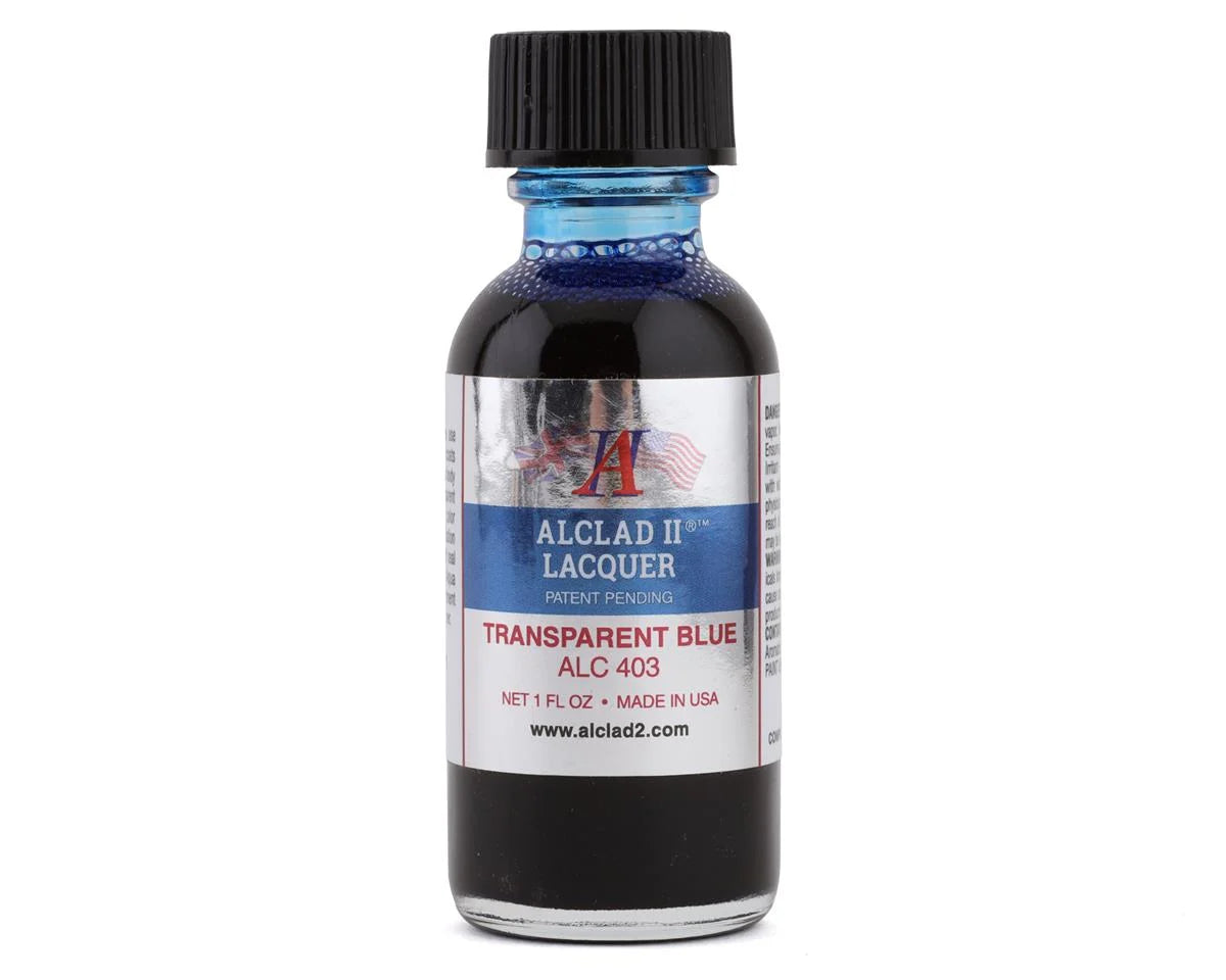 Alclad II Lacquers 403 Transparent Blue Lacquer Airbrush Paint 1oz