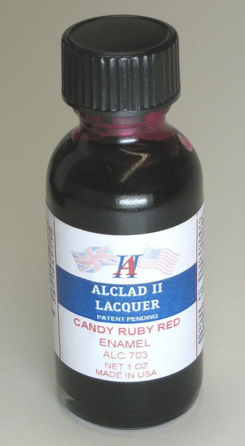 Alclad II 703 Candy Ruby Red Enamel Lacquer Airbrush Paint 1 oz