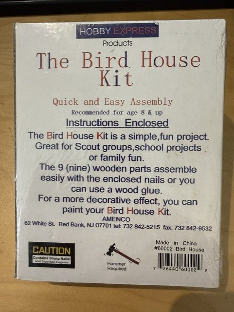Hobby Express 60002 Pine-Pro Wooden Bird House Kit DIY Craft Unfinished Wood